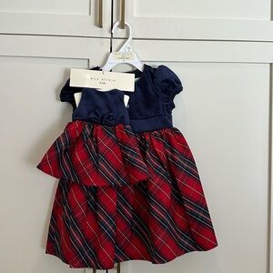 Max Studio girl and baby doll Christmas dresses size 1-2yr
